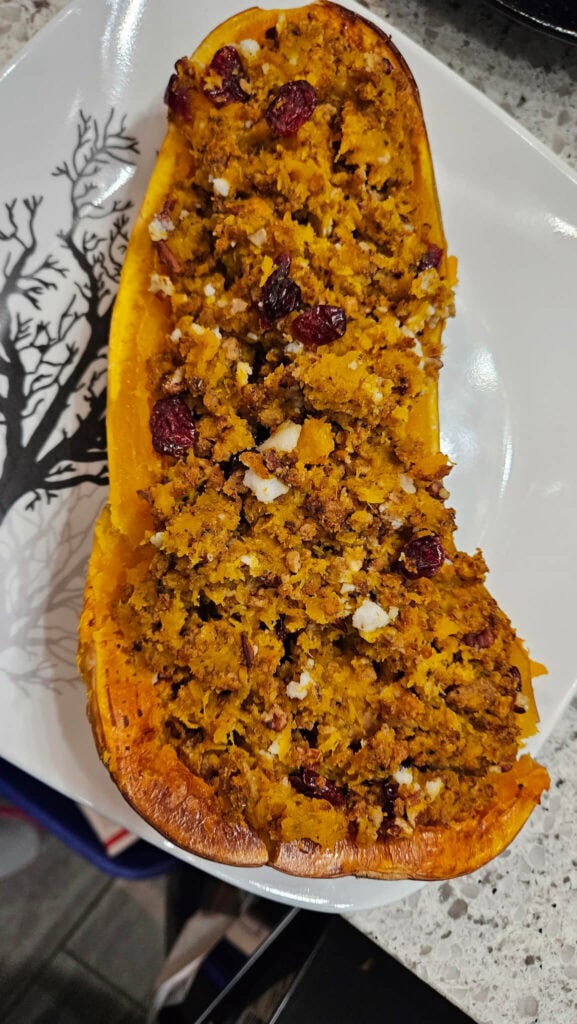 Vegan Stuffed Butternut Squash - Protein Deficient Vegan