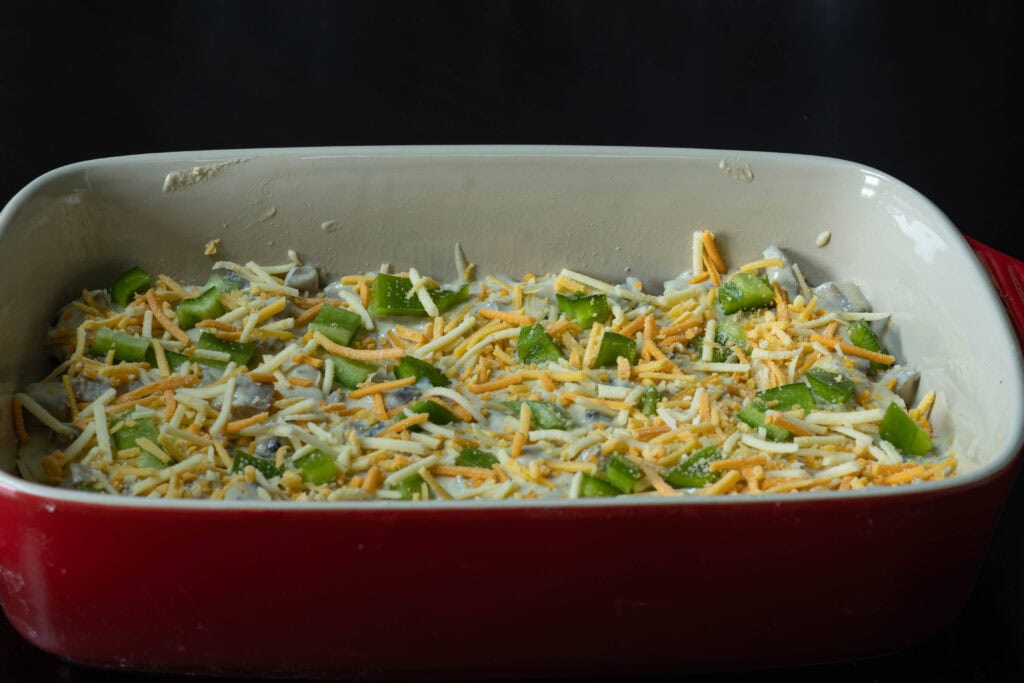 Scalloped potatoes - the cheese layer.