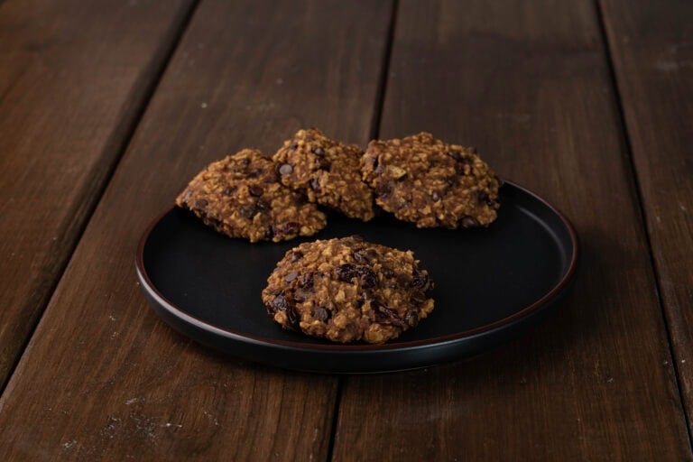 TVP pumpkin cookies on a plate.