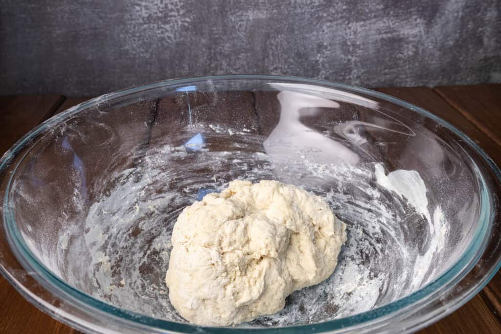 Bagel dough before kneading.