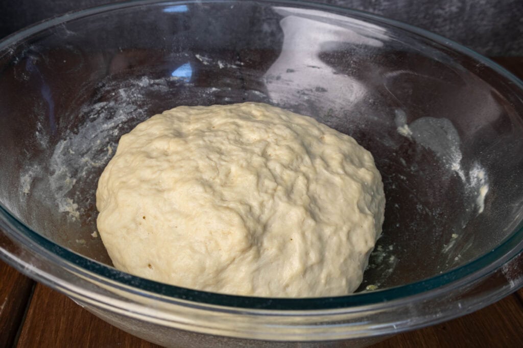 Bagel dough post proofing.
