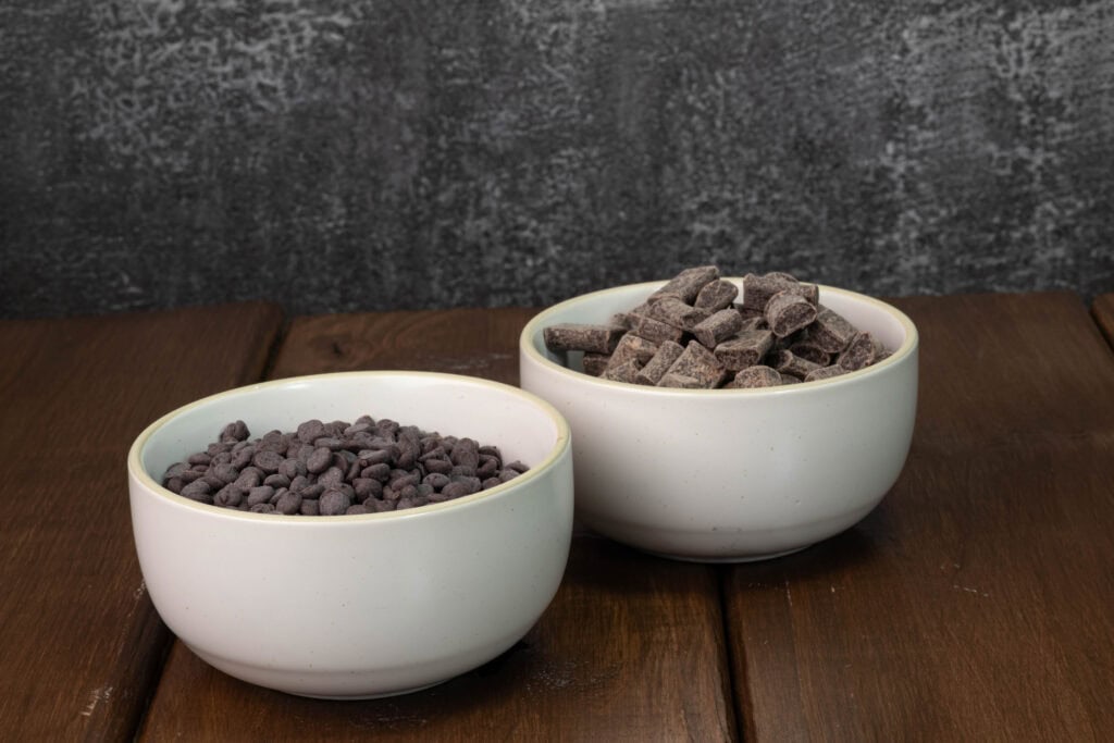Mini chocolate chips and chocolate chunks.