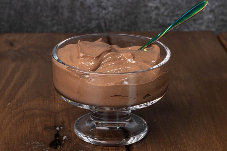 Vegan chocolate protein pudding.