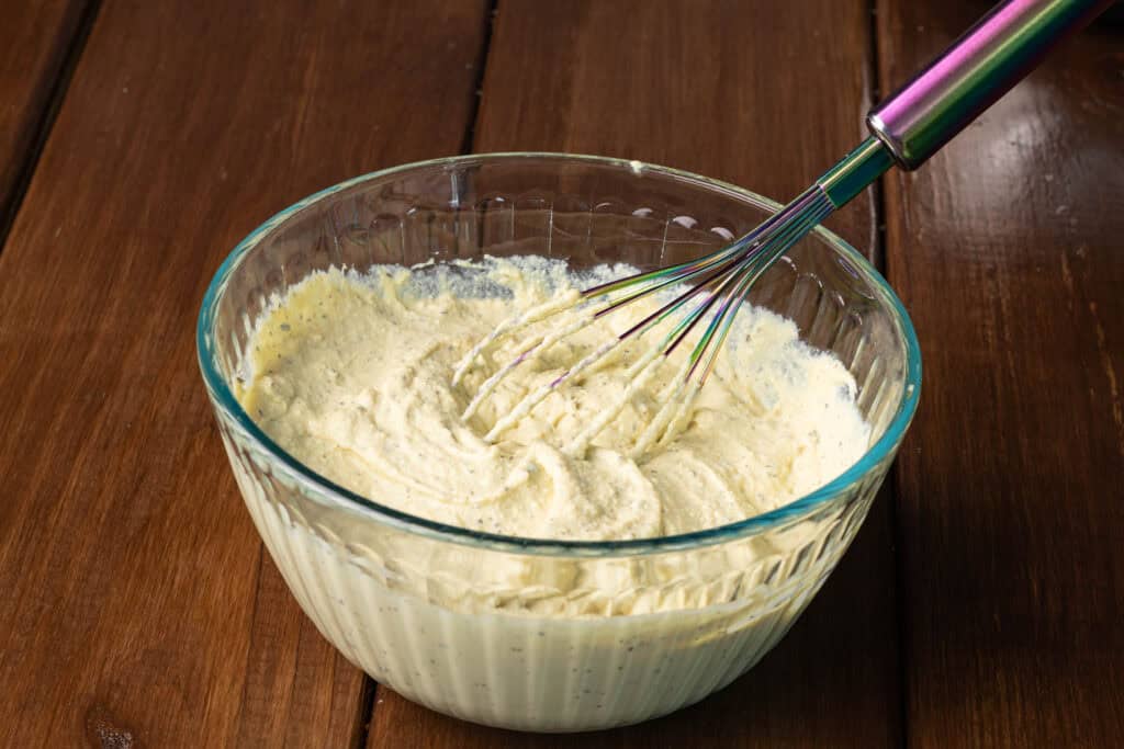 Tofu "ricotta" mixture in a bowl.