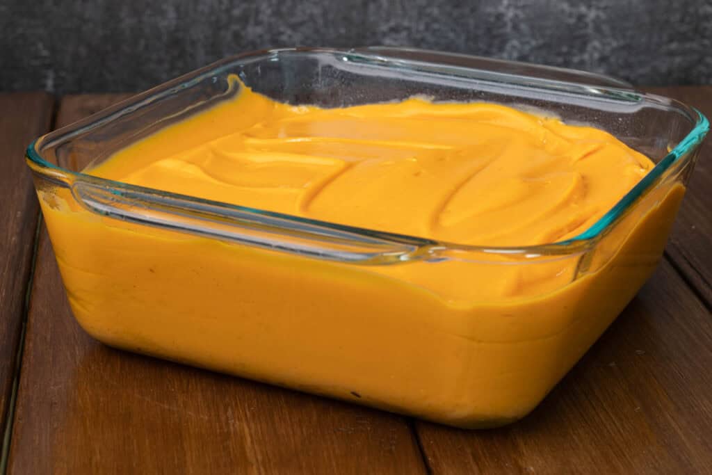 Sweet potato mixture in a baking dish.