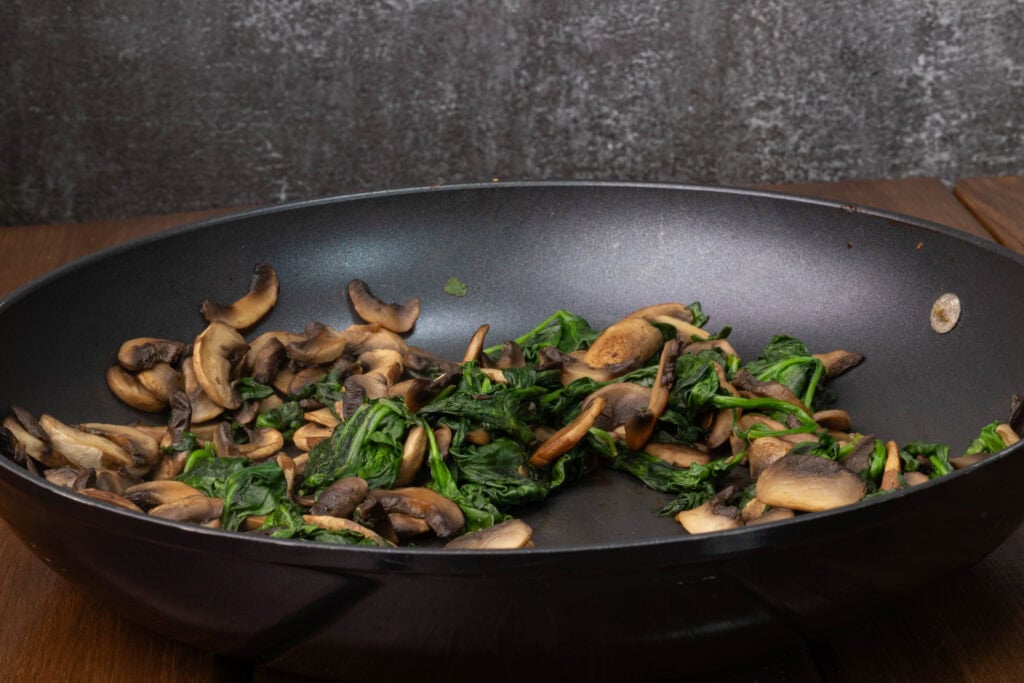 Sauteed spinach and mushrooms.