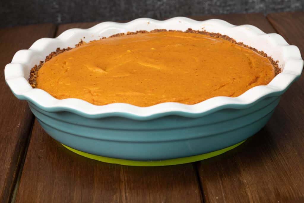 Cooked sweet potato pie.
