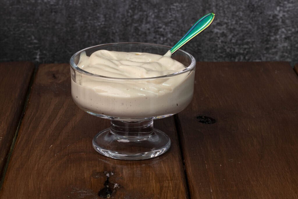 Vegan vanilla protein pudding.