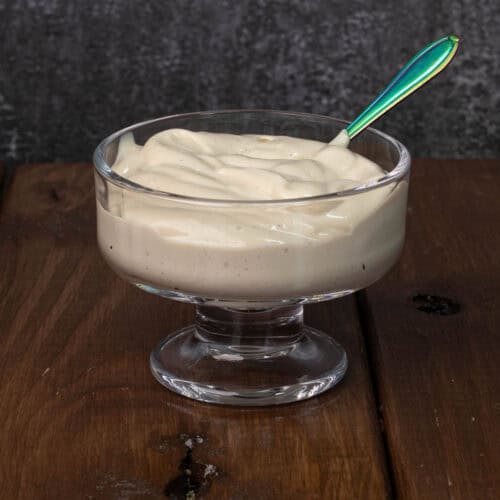 Vegan vanilla protein pudding.
