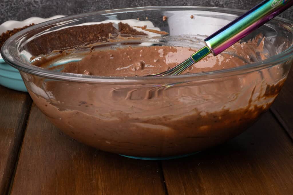 Chocolate cheesecake batter.
