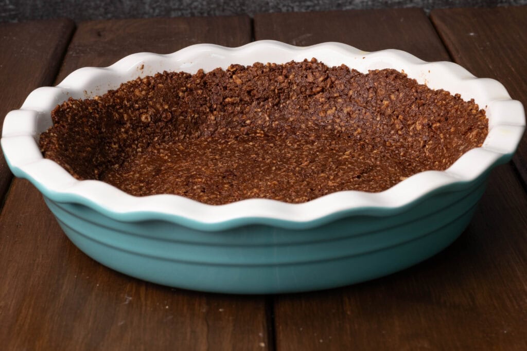 Chocolate cheesecake TVP crust.