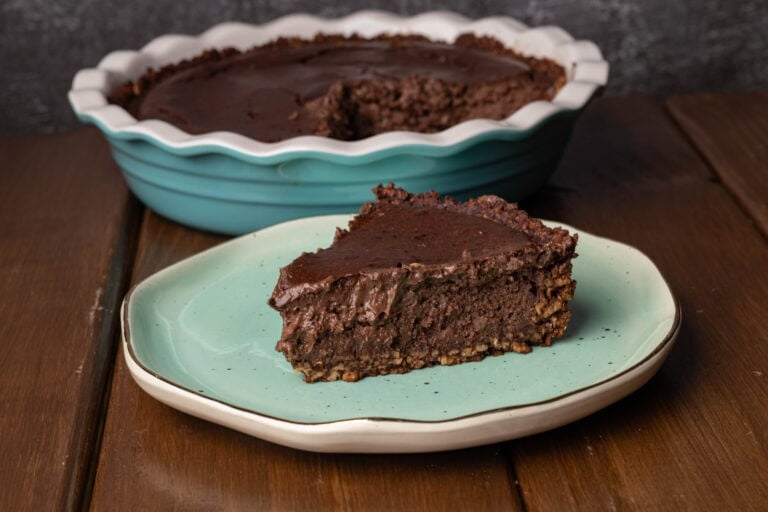 Vegan high protein chocolate cheesecake.