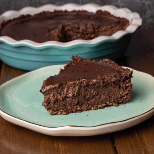 Vegan high protein chocolate cheesecake.