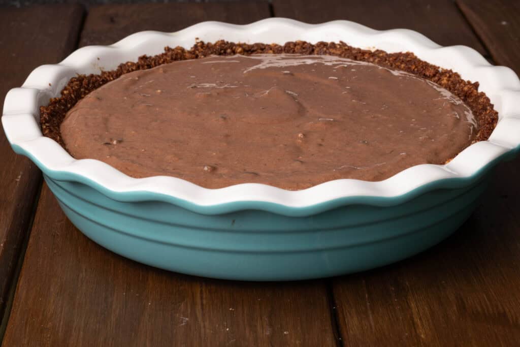 Unbaked chocolate cheesecake.