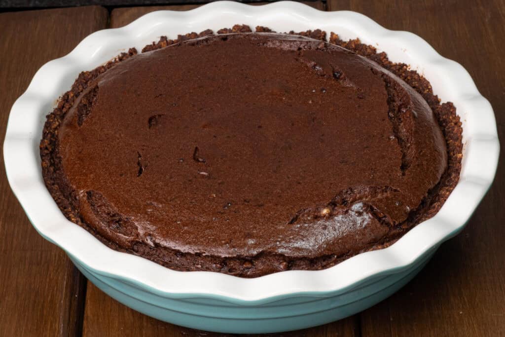 Vegan high protein chocolate cheesecake.