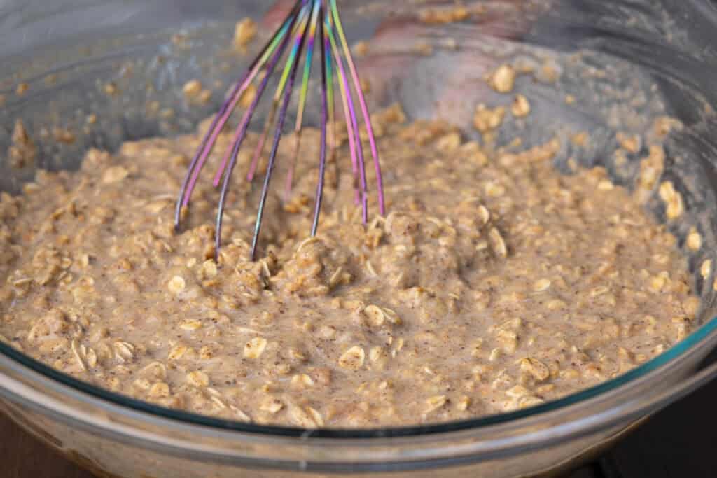 Banana baked oats batter.