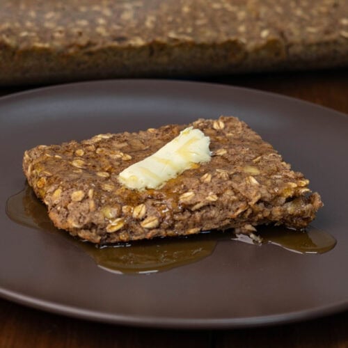 Vegan high protein banana baked oats.