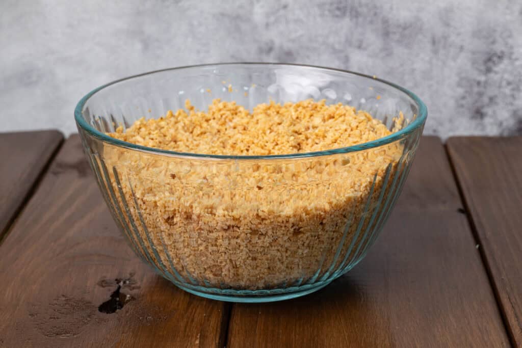Softened TVP (textured vegetable protein).