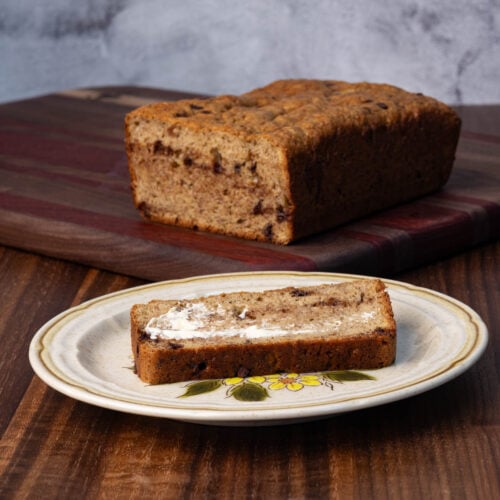 High protein vegan banana bread made with vital wheat gluten.