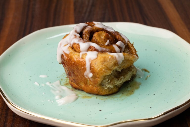 High protein vegan cinnamon roll.