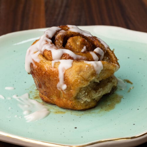 High protein vegan cinnamon roll.