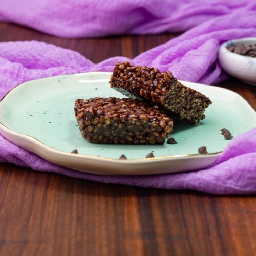 High Protein Vegan Chocolate Rice Crispy Treats