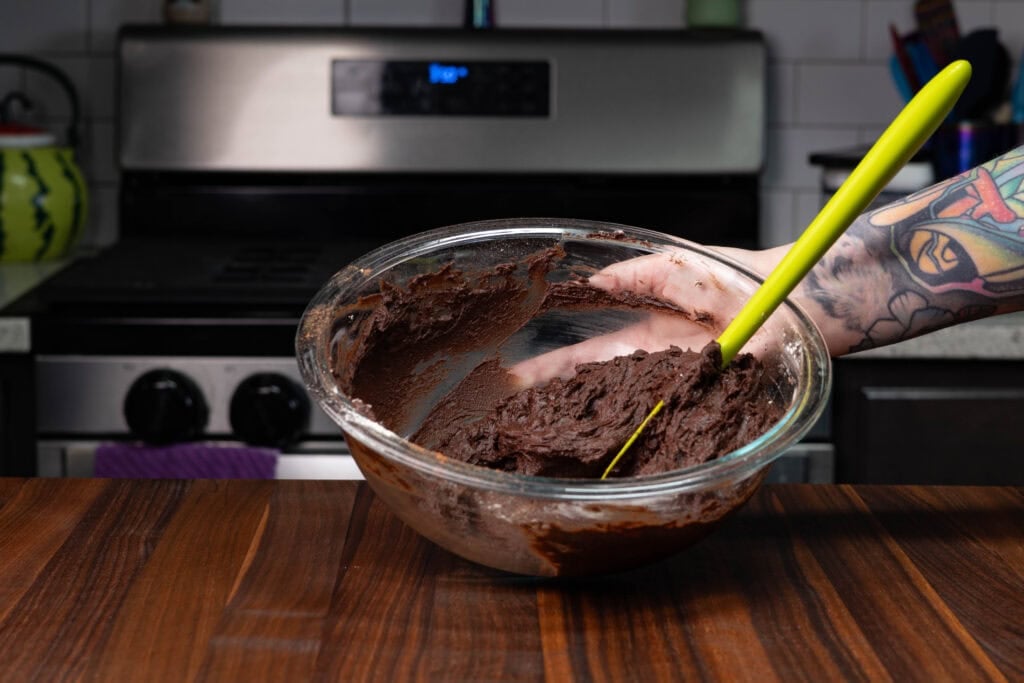 Vegan black bean brownie batter.