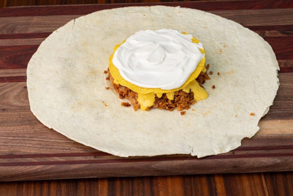 TVP Crunchwrap - the sour cream layer.